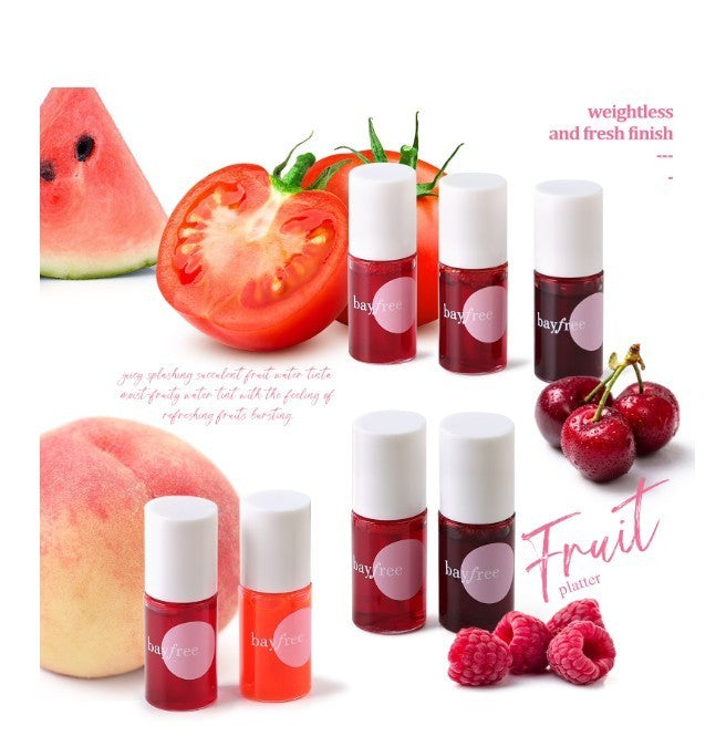 Waterproof Lip Tint & Gloss Set - 3 Watermelon, Tomato, Raspberry Shades