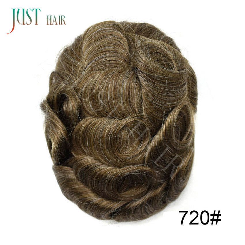 Men's Human Hair Toupee Replacement System - Ultra Thin Skin Hairpiece