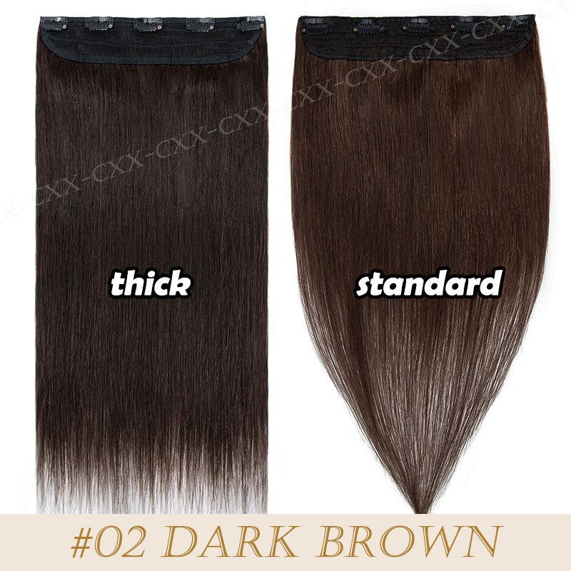 Thick Clip-In Human Hair Extensions Full Head 100% Remy Hair, Natural Black