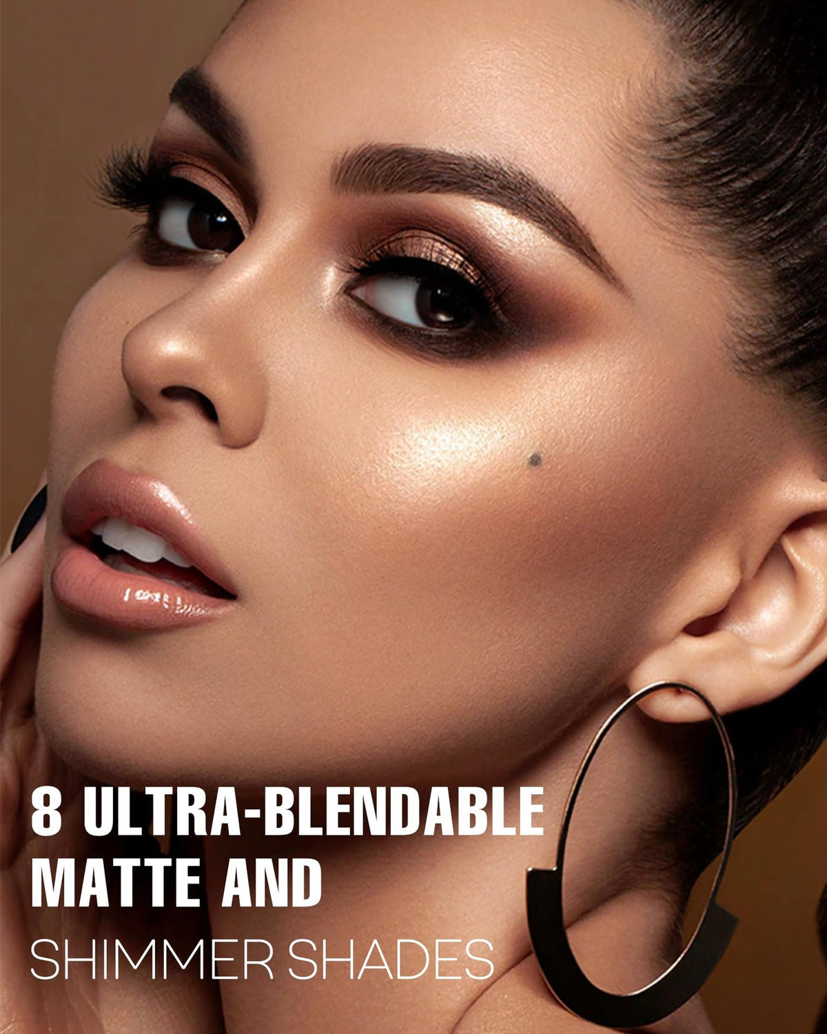 Black Smoky Eye Shadow Palette - 9 Matte and Shimmer Shades for Bold Looks