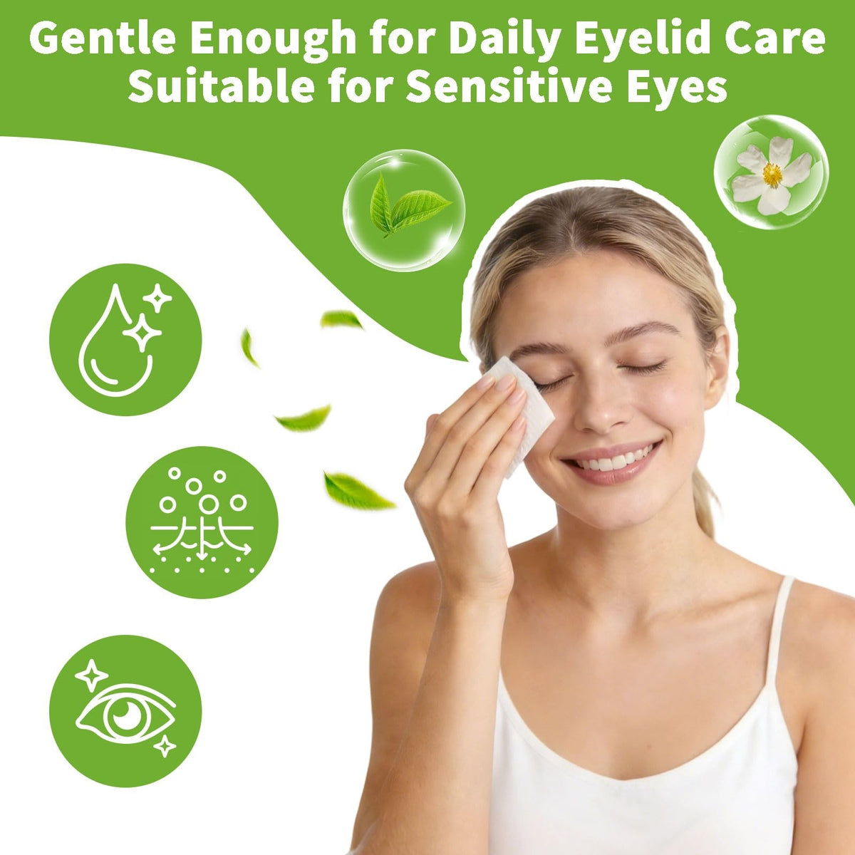 Tea Tree Oil Eyelid Wipes - Individually Wrapped, Gentle Eye & Lash Cleanser