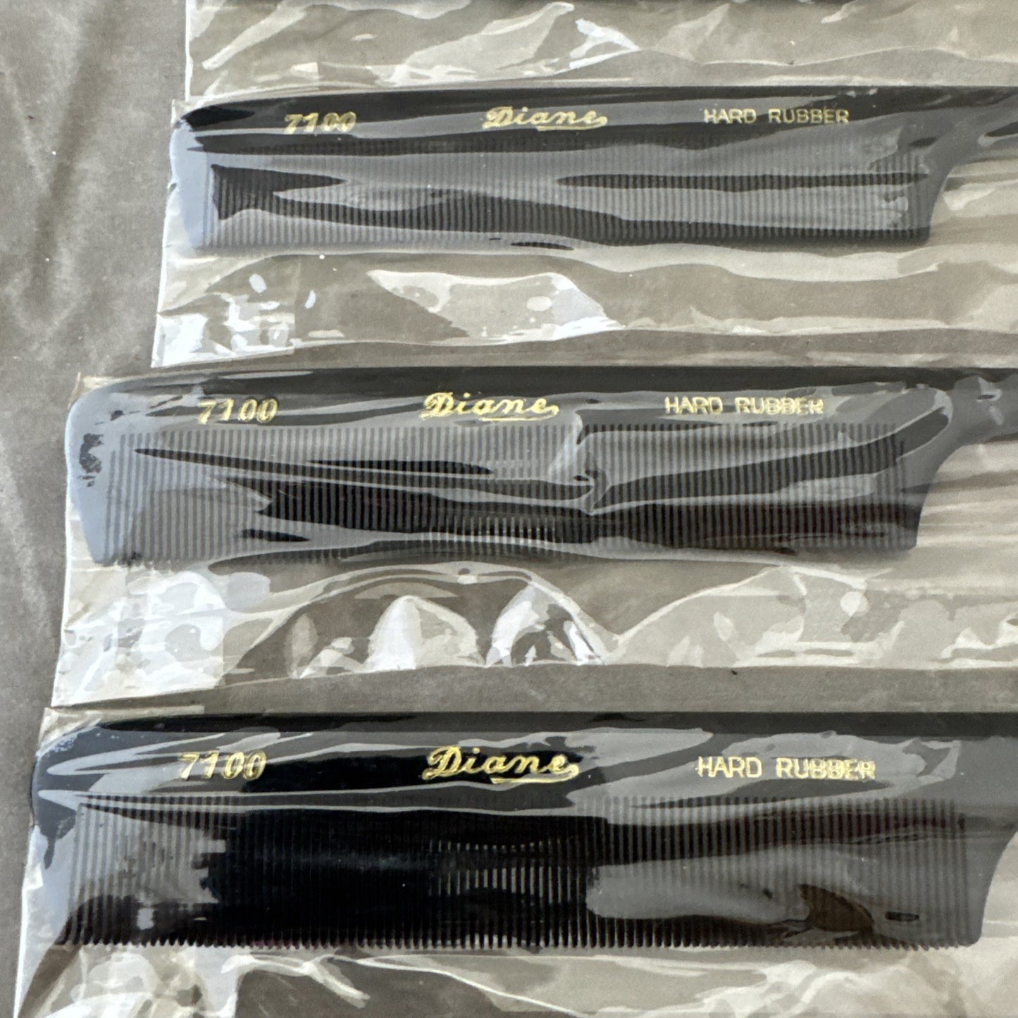 Vintage Hard Rubber Hair Combs - Set of 4 3.5-Inch Styling Accessories
