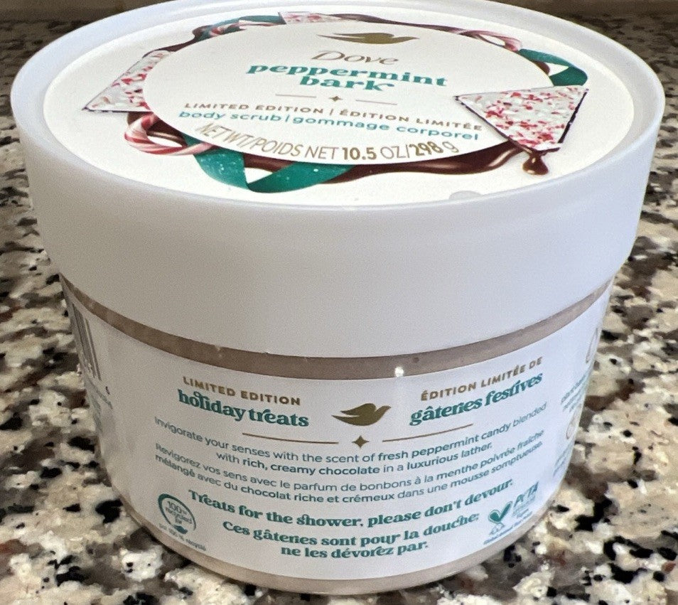 New Dove Limited Edition Holiday Treats Body Scrub PEPPERMINT BARK
