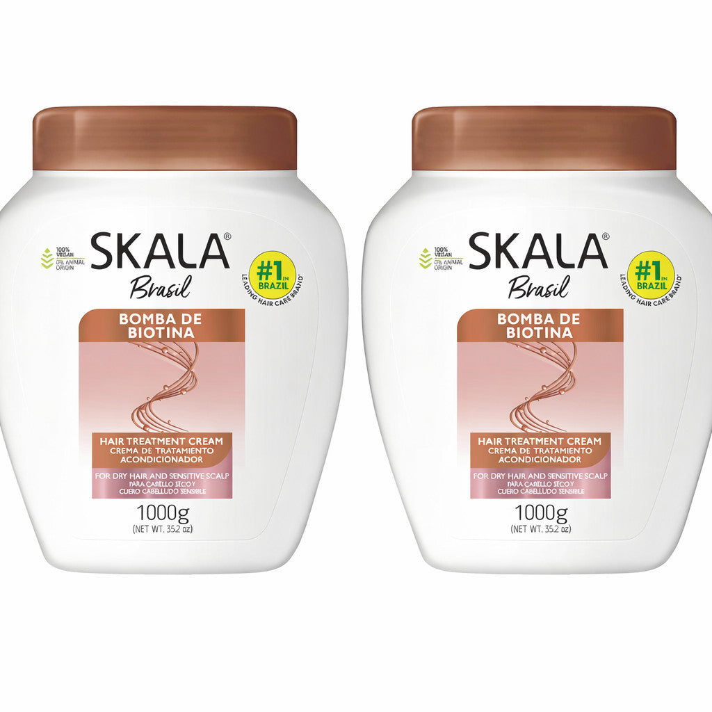 Biotin Hair Treatment Cream for Dry & Damaged Hair - Vegan, 2 x 1000g