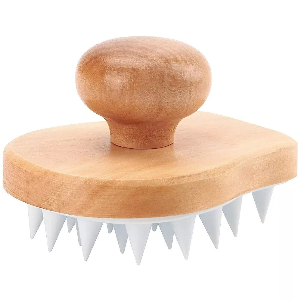 Wooden Scalp Shampoo Brush Massage Detangler with Soft Bristles - 2 Pack