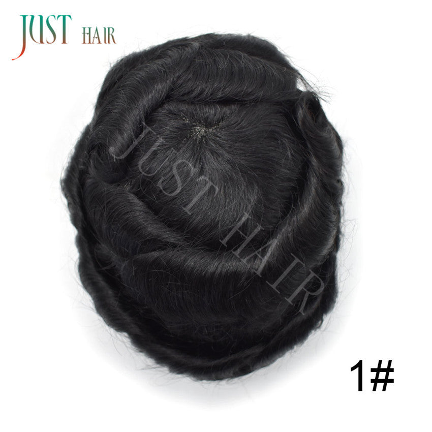 Men's Human Hair Toupee Replacement System - Ultra Thin Skin Hairpiece