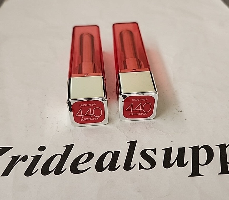 L'Oréal Pop Balm Lipstick 440 Electric Pink Pack of 2 - Unsealed