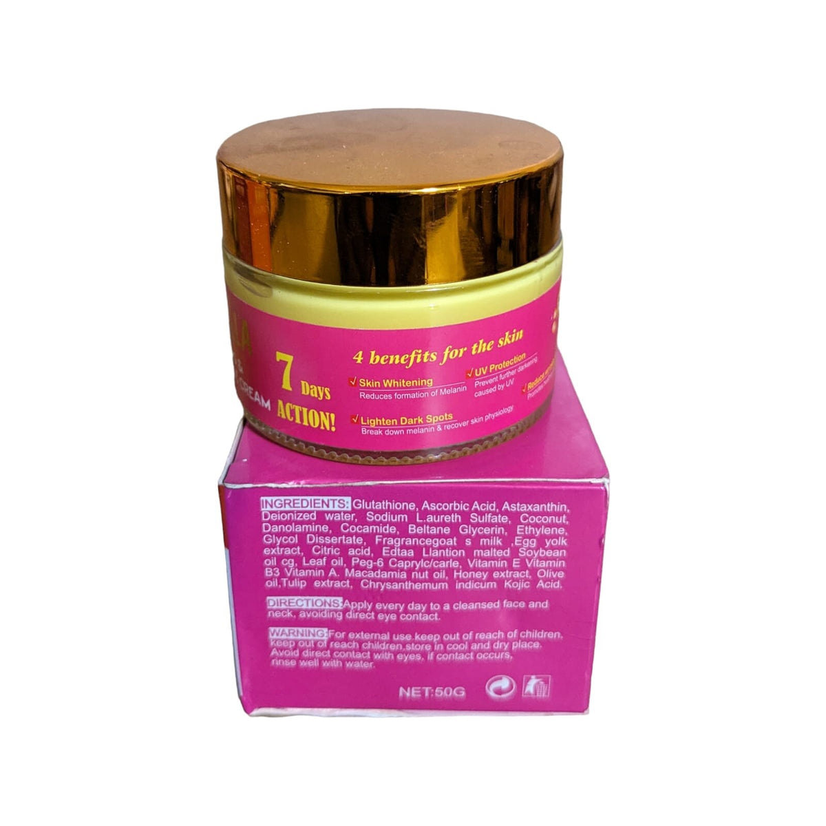Whitening Face Cream with Glutathione & Vitamin C for Brightening & Even Skin Tone