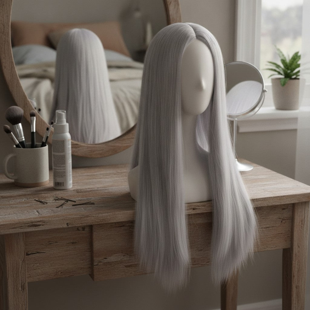 Long Straight Synthetic Wig 28 Inch Heat-Resistant Hair Extension