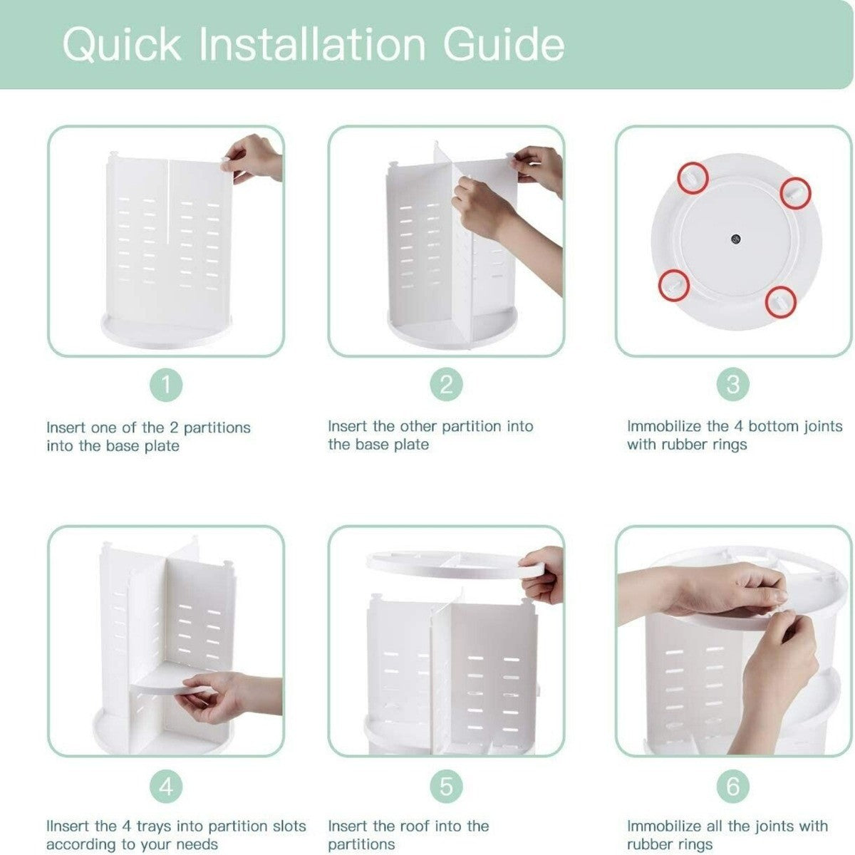 Adjustable Makeup Organizer Box - White Cosmetic Storage Solution