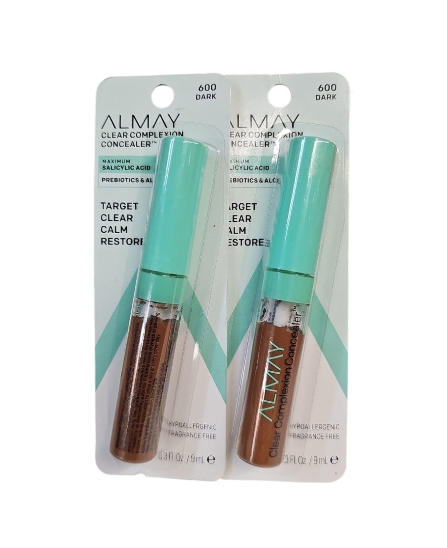2 Pack Acne Concealer with Salicylic Acid - Dark Shade for Blemish Coverage