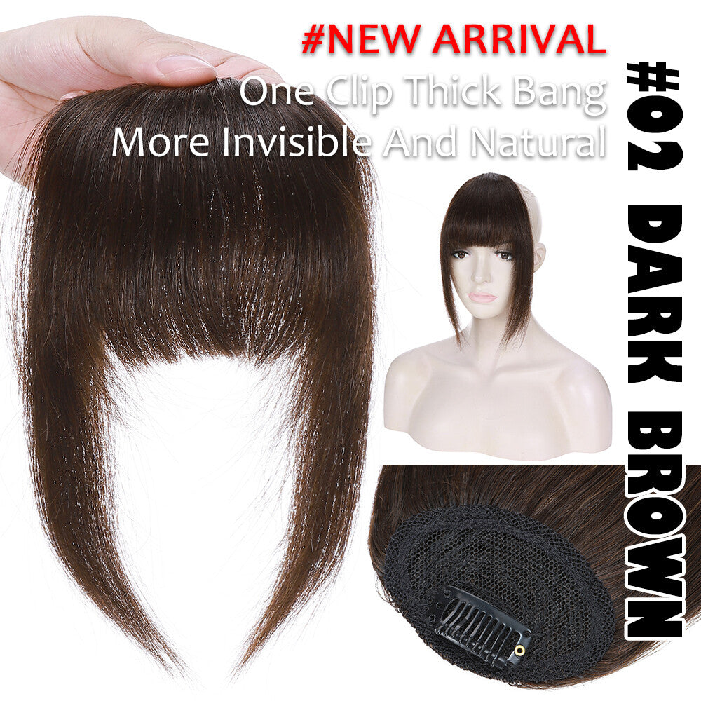 Clip-In Thick Fringe Bang Hair Extensions for Women - Remy Human Hair