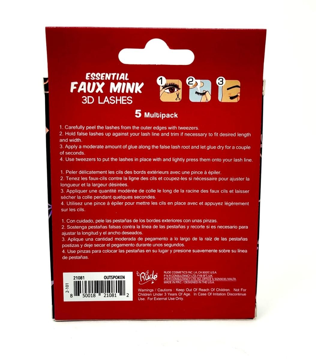 Faux Mink 3D False Lashes Multi-Pack - Outspoken Style, Reusable