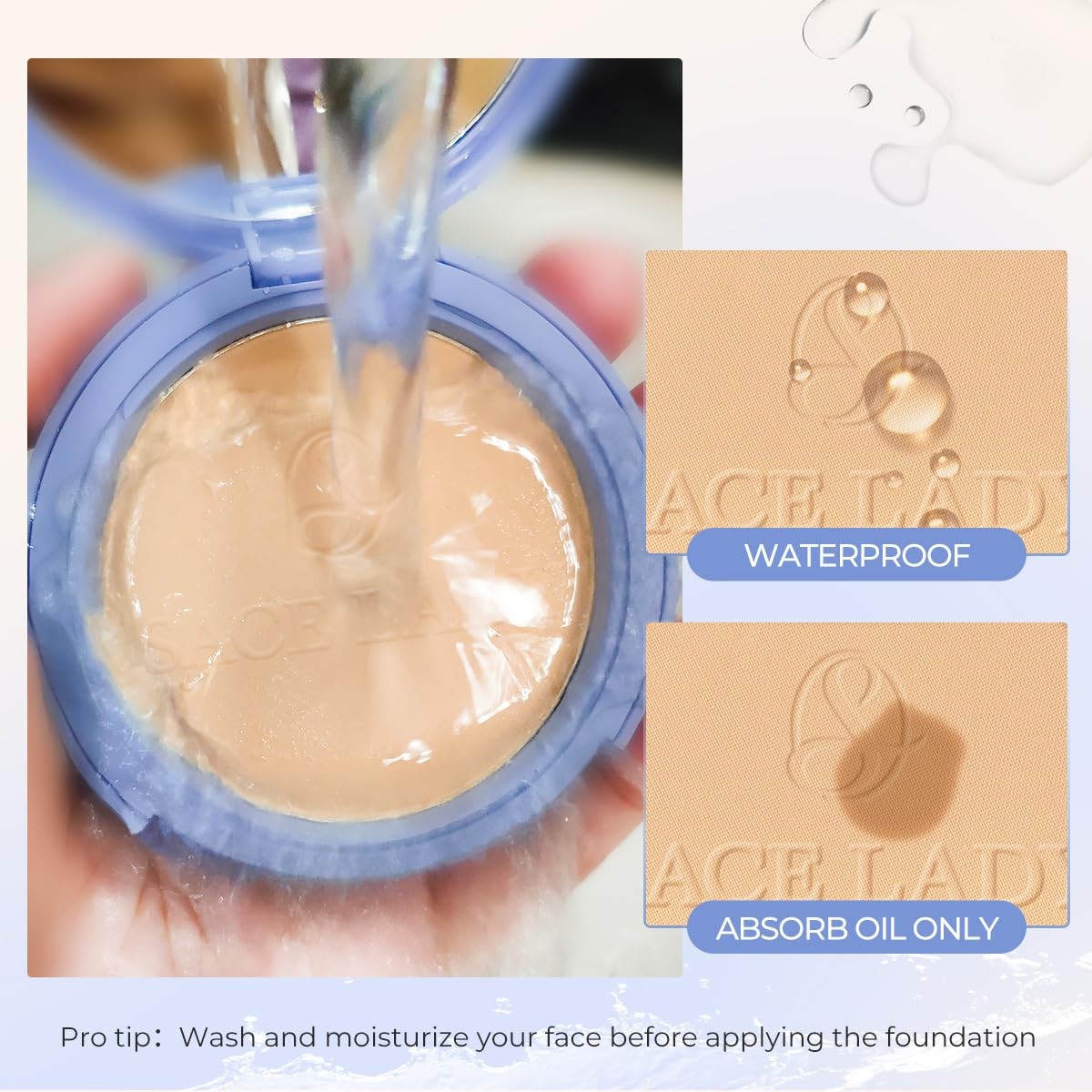 Waterproof Face Powder Set Shine Control & Fine Line Smoothing - 3 Shades