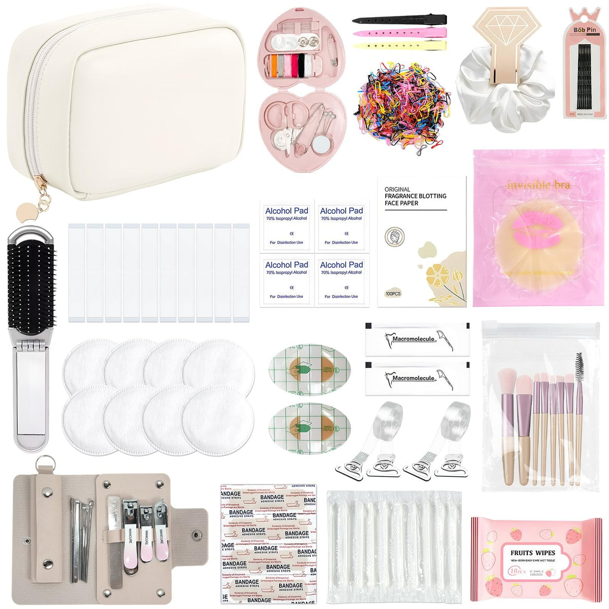 Women's Wedding Emergency Kit with Makeup, Sewing, and Hair Supplies