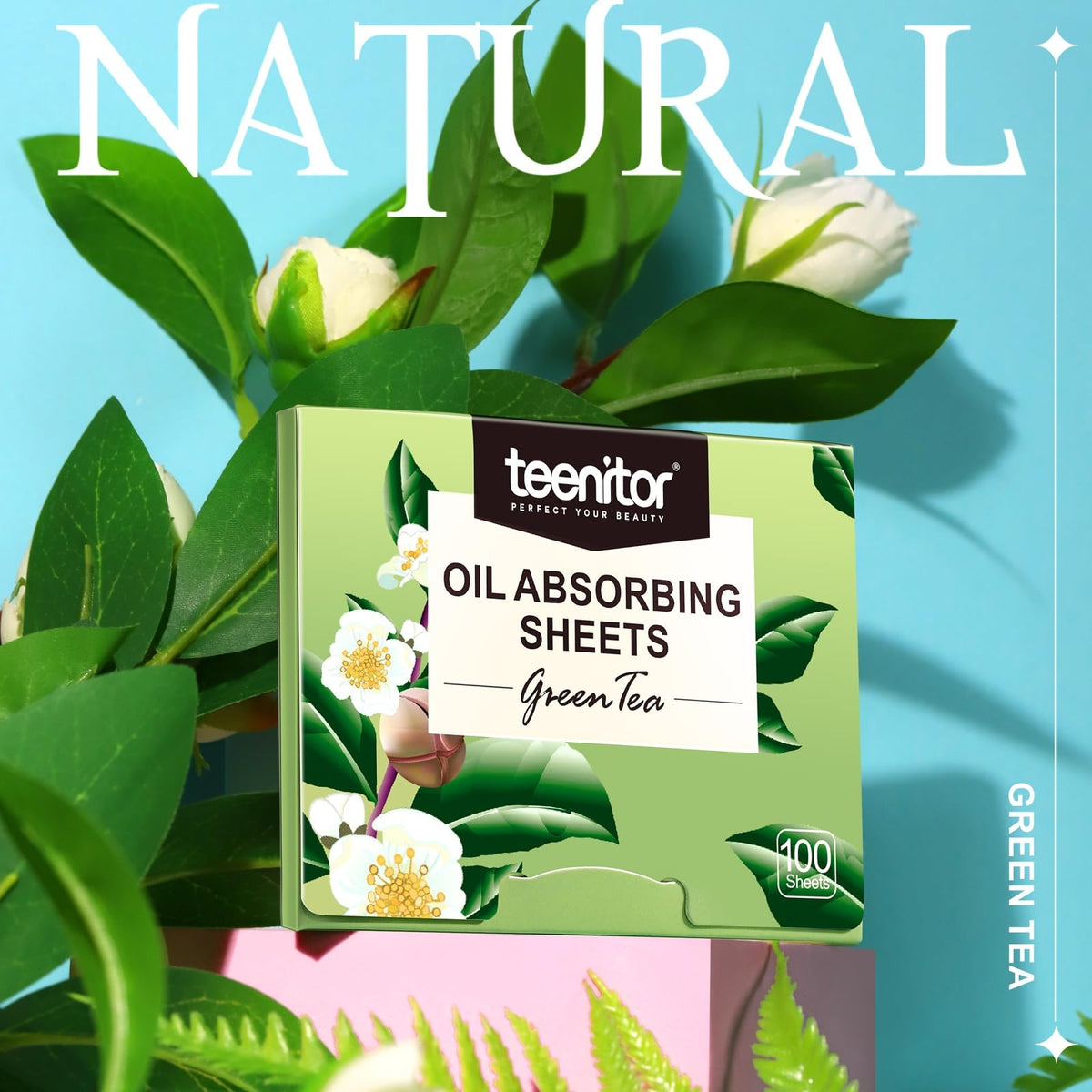 Green Tea Oil Blotting Papers for Oily Skin - 800 Sheets, Natural Face Sheets