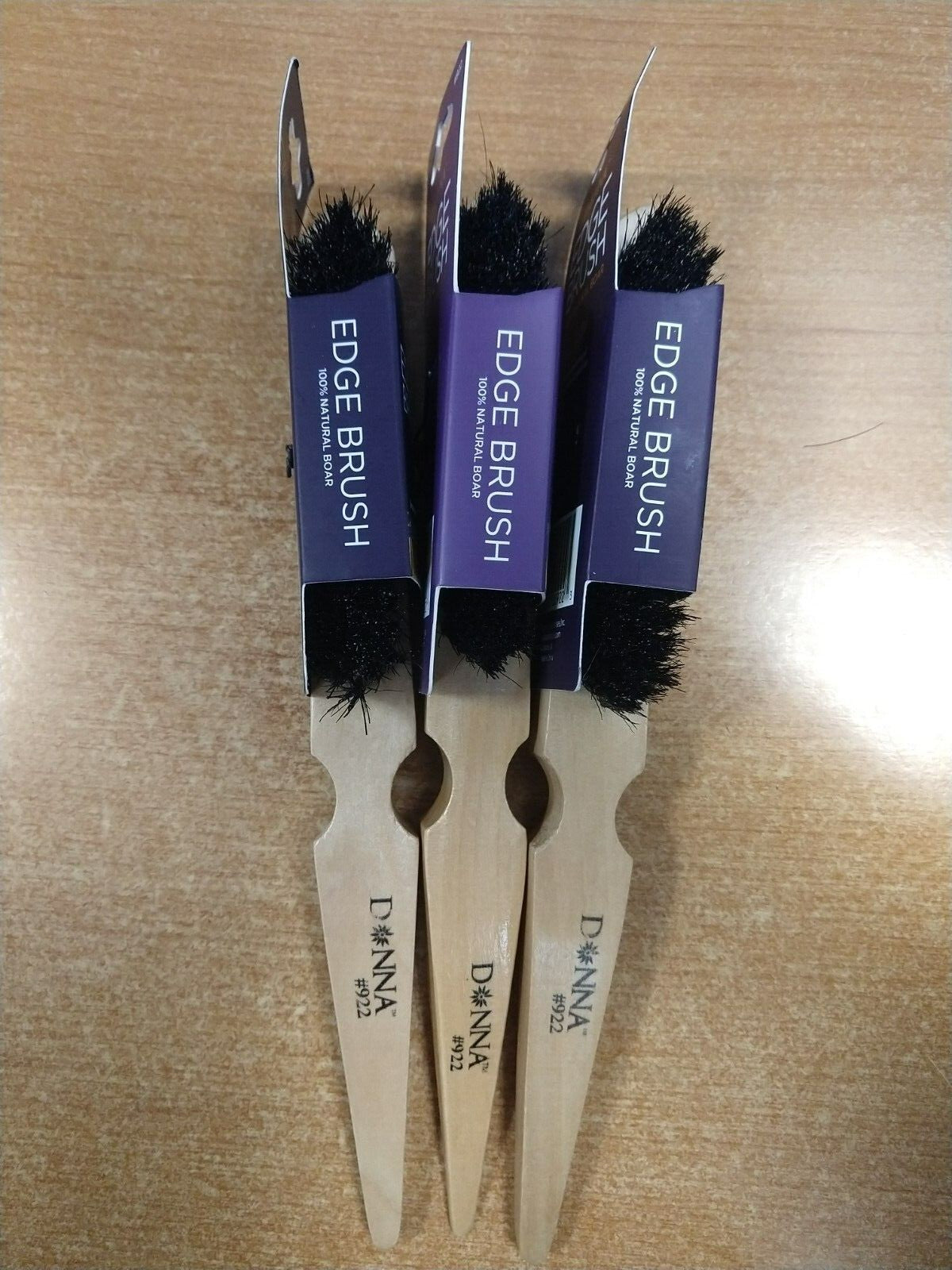 Natural Boar Bristle Edge Brush Set - 2 or 3 Pack for Styling & Hair Care