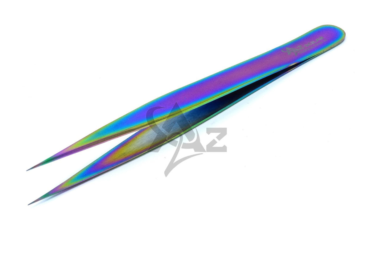 Eyelash Extension Tweezers - Stainless Steel Rainbow Multi-Color Precision Tool