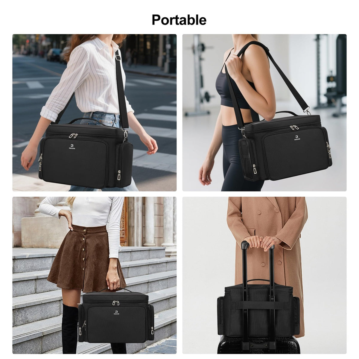 Large Makeup Organizer Bag with 2 Pouches - Travel Cosmetic Case