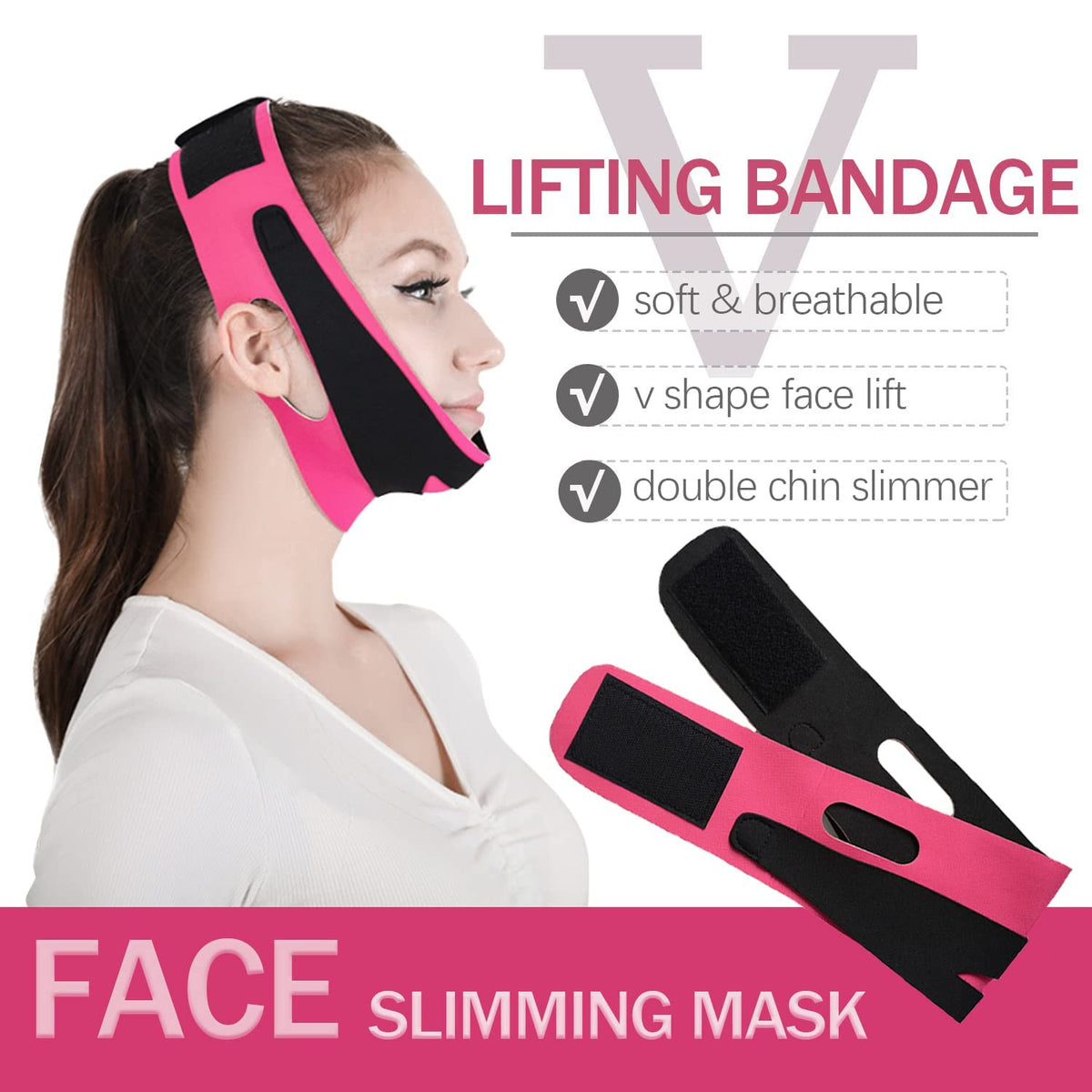 Elastic Face Lifting Belt for V Line Slimming and Double Chin Reduction