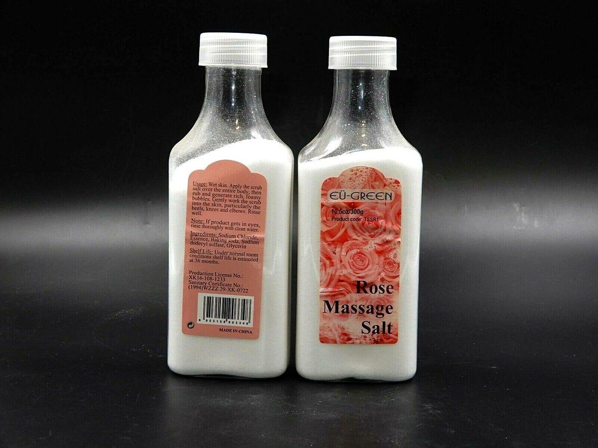 (2) NATURAL SEA SALT MINERAL MASSAGE SCRUBBING SALTS 10-1/2 OZ.