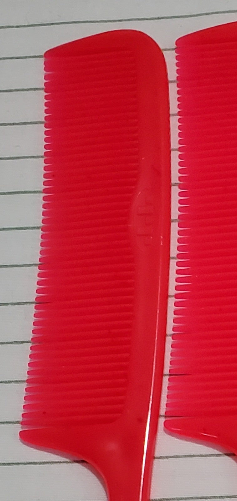 Vintage Tip Top Unbreakable 8-Inch Hair Comb Set - Red, 4 Pack