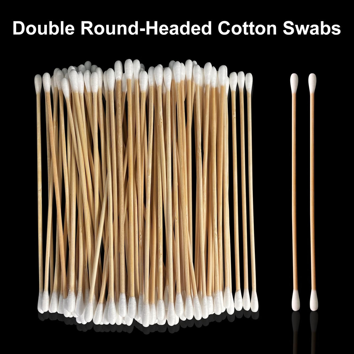 Long Cotton Swabs with Bamboo Sticks - 400 Pack Precision Cleaning & Makeup Tools