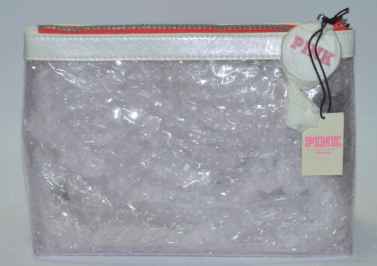 Pink Clear Red Makeup Case - Victoria's Secret PINK Beauty Bag