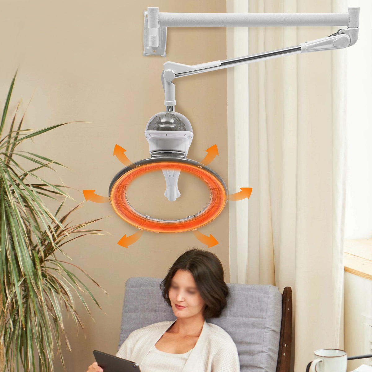 Wall Mount Orbiting Hair Dryer Salon Spa Hair Treatment Machine with Adjustable Arm
