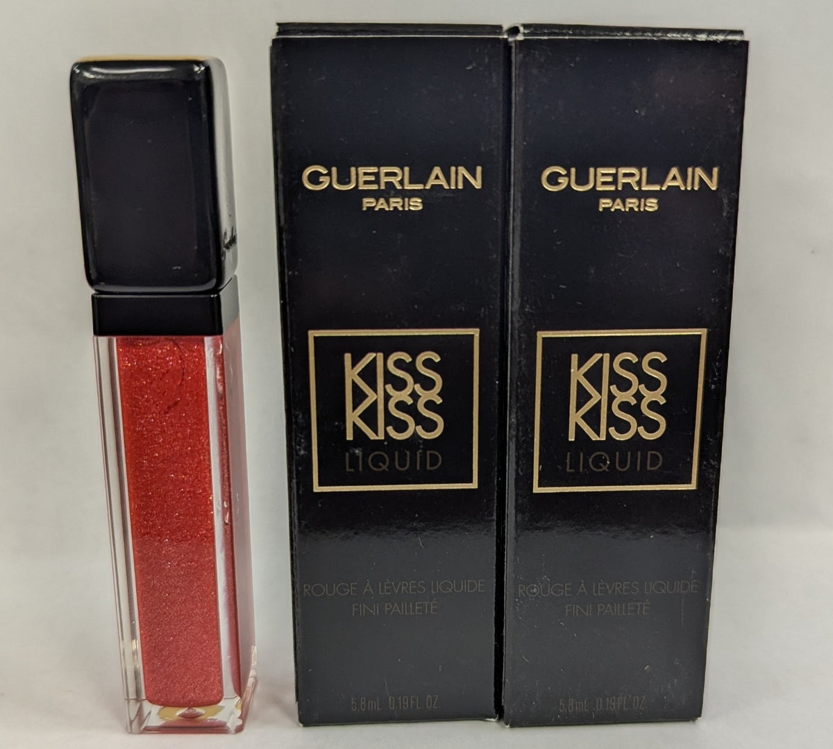 Guerlain Kiss Kiss Liquid Lipstick Set - Glitter Finish, 0.19 fl oz, L323 WOW