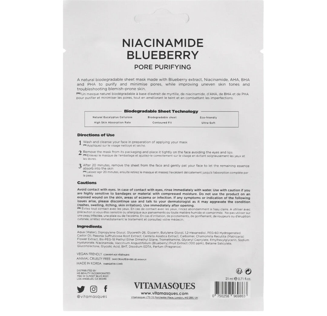 Niacinamide Blueberry Pore Purifying Face Mask