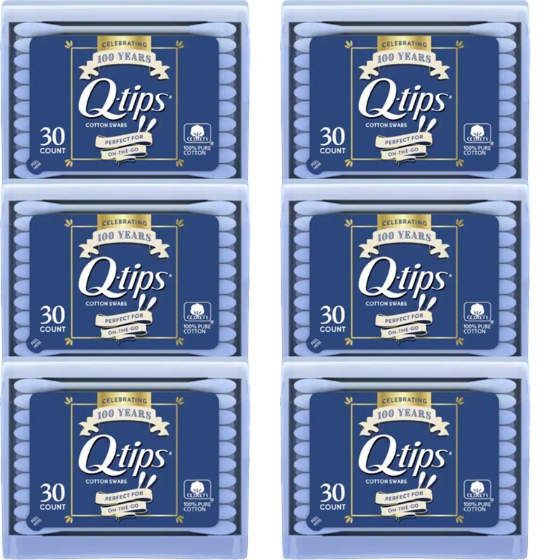 Travel Cotton Swabs Set - 30-Count Purse Pack, Multi-Use Personal Care