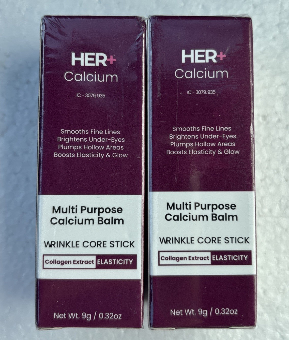 Her+ Calcium Multi-Purpose Balm Stick for Wrinkles - 2 Pack, K-Beauty