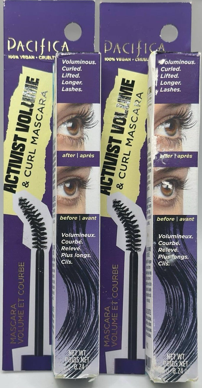 Pacifica Activist Volume & Curl Mascara - Black, 2-Pack, 0.24 Fl Oz Each