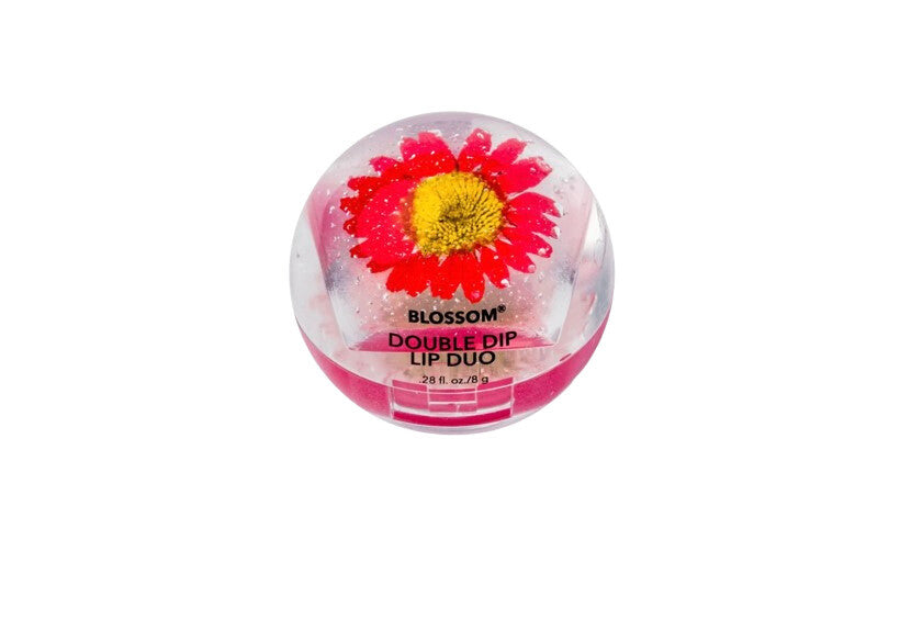 Red Lip Gloss Duo - Clear & Colorful Lip Shine 0.8 oz