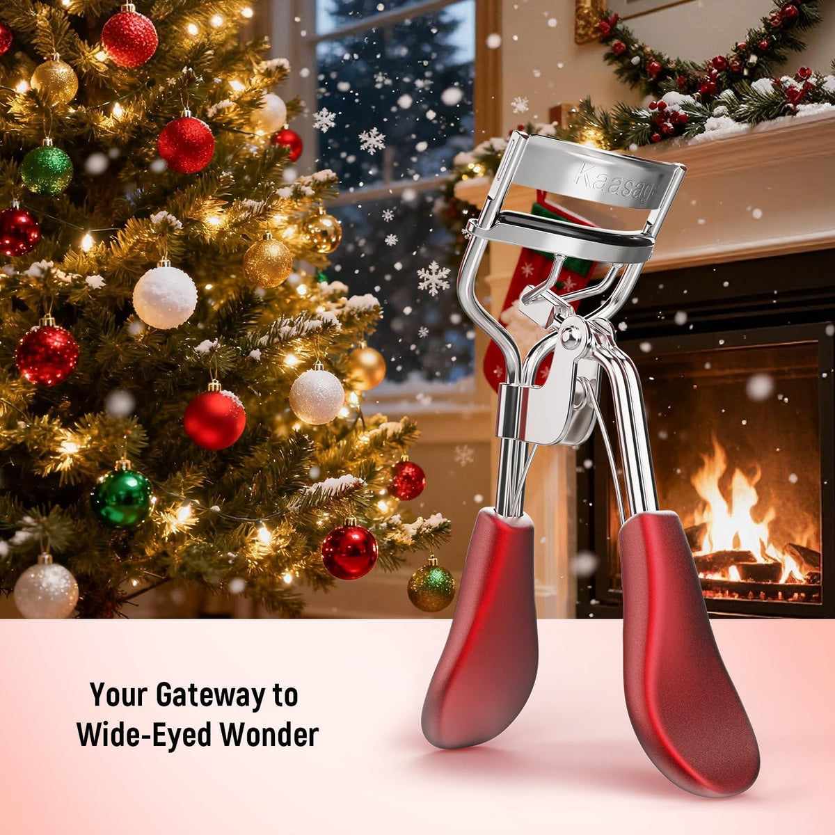 Professional Stainless Steel Eyelash Curler with Ergonomic Handle & 6 Replacement Pads