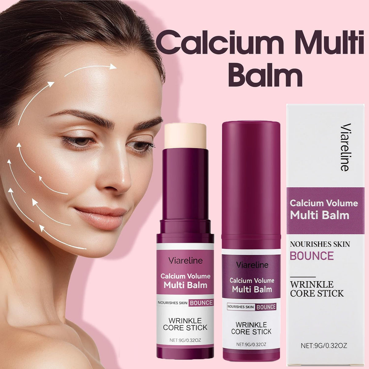 Calcium Multi Balm Stick for Hydration & Anti-Aging - 2 Pack