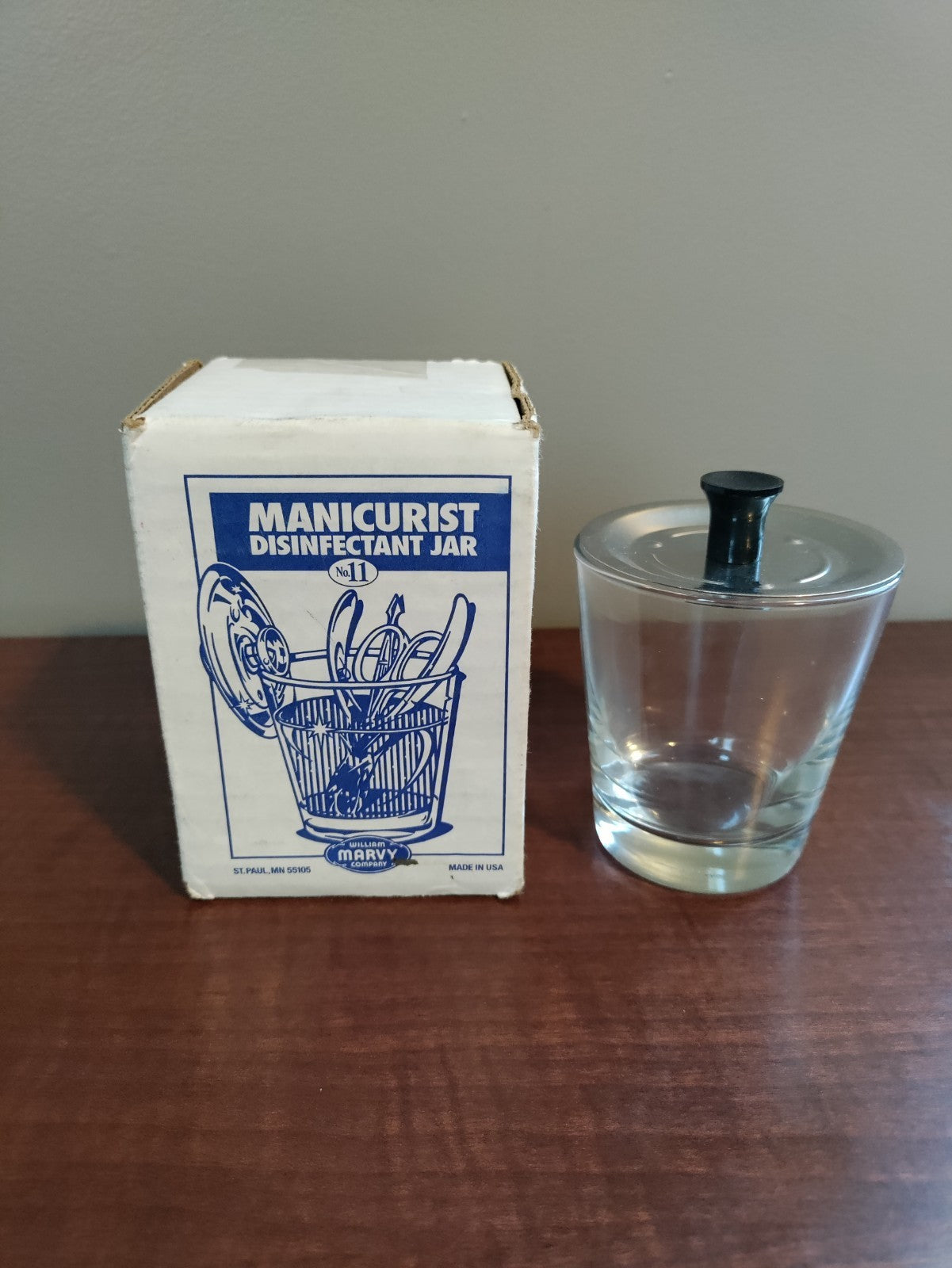 Manicurist Disinfectant Sanitizer Glass Jar 6.5 oz - Nail Salon Supply