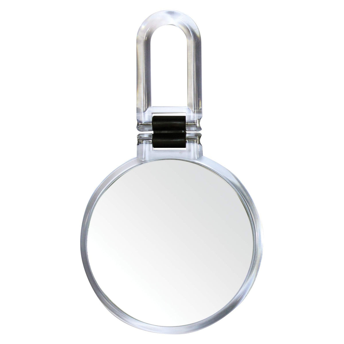 Folding 2-Sided Hand Mirror with 10X Magnification - Travel Compact Clear