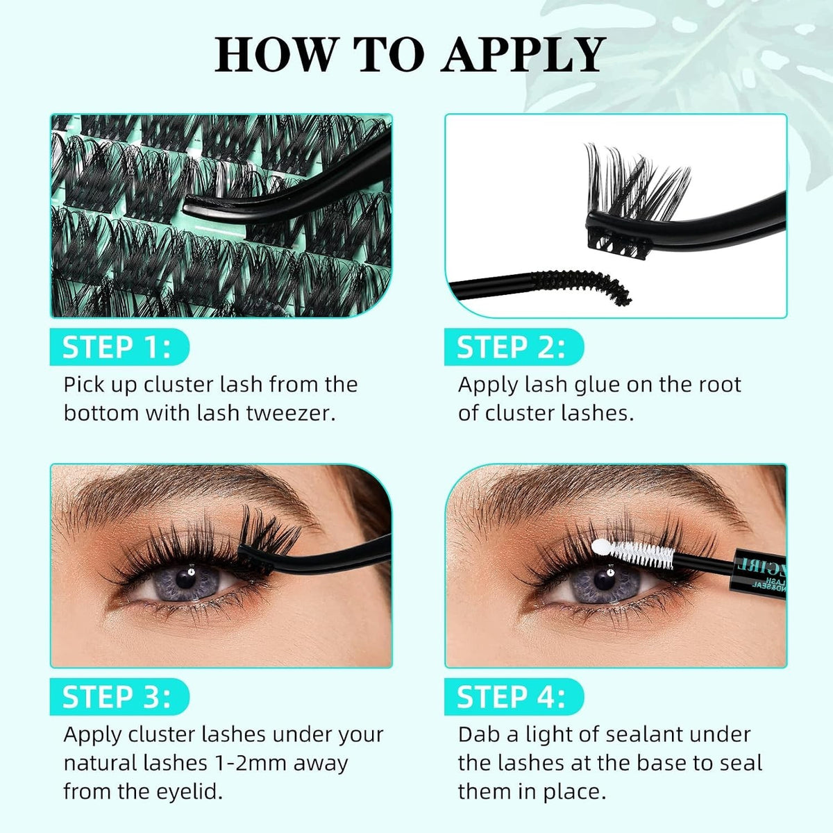Lash Clusters Kit 168 Pcs Natural Look Waterproof Lash Extension Set