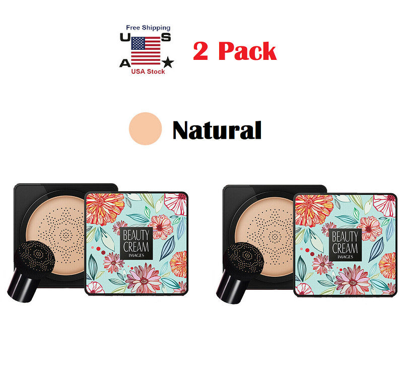 Air Cushion CC BB Cream Concealer Foundation with Mushroom Puff - Moisturizing