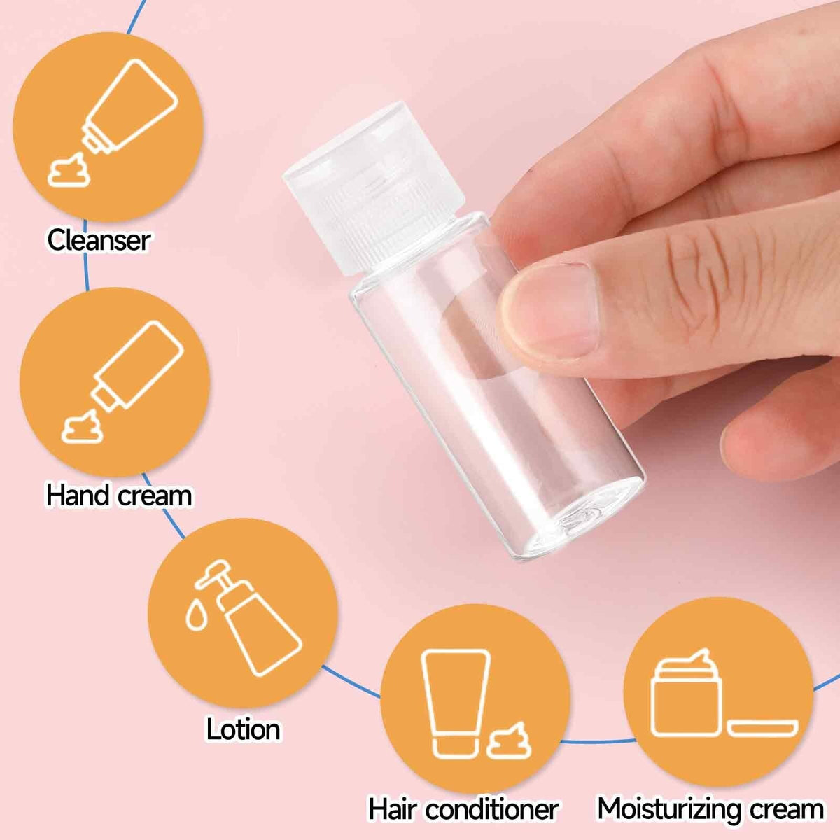 Travel Size Makeup Sample Containers Set - Leak-Proof Liquid Bottles, 12 Pack