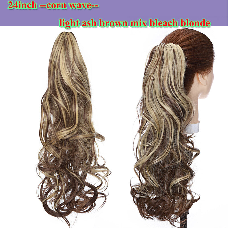 Thick Wavy Claw Clip Ponytail Hair Extension - Natural Look