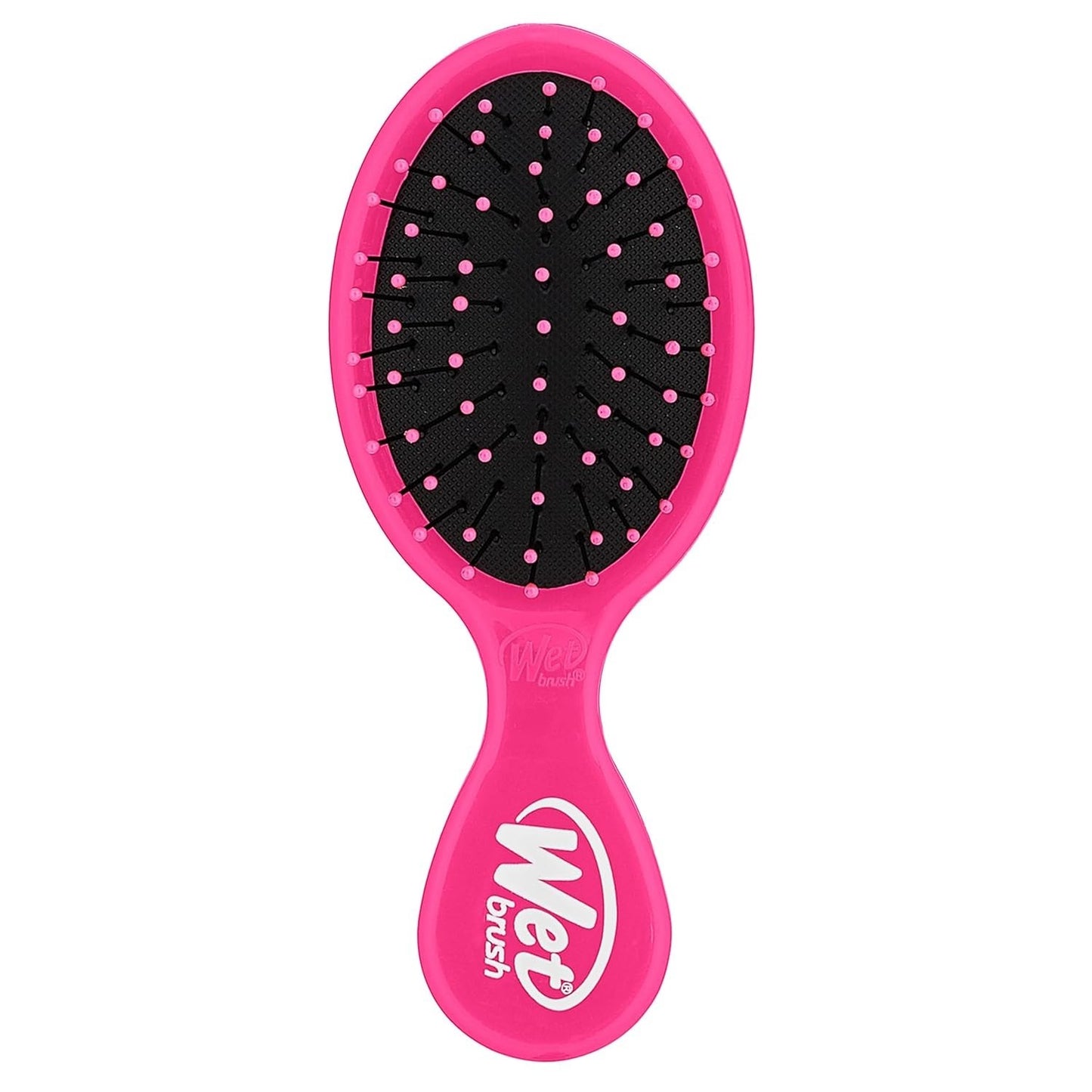 Pink Hair Detangler Brush - Portable Ultra-Soft IntelliFlex Bristles for Gentle Tangle-Free Care
