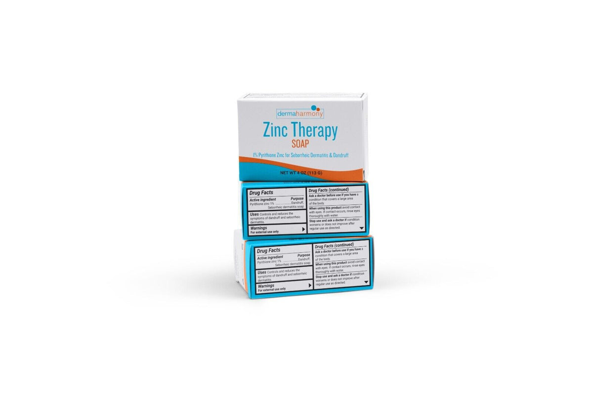 Pyrithione Zinc Bar Soap for Seborrheic Dermatitis & Skin Conditions - 4 oz, 10 Bars