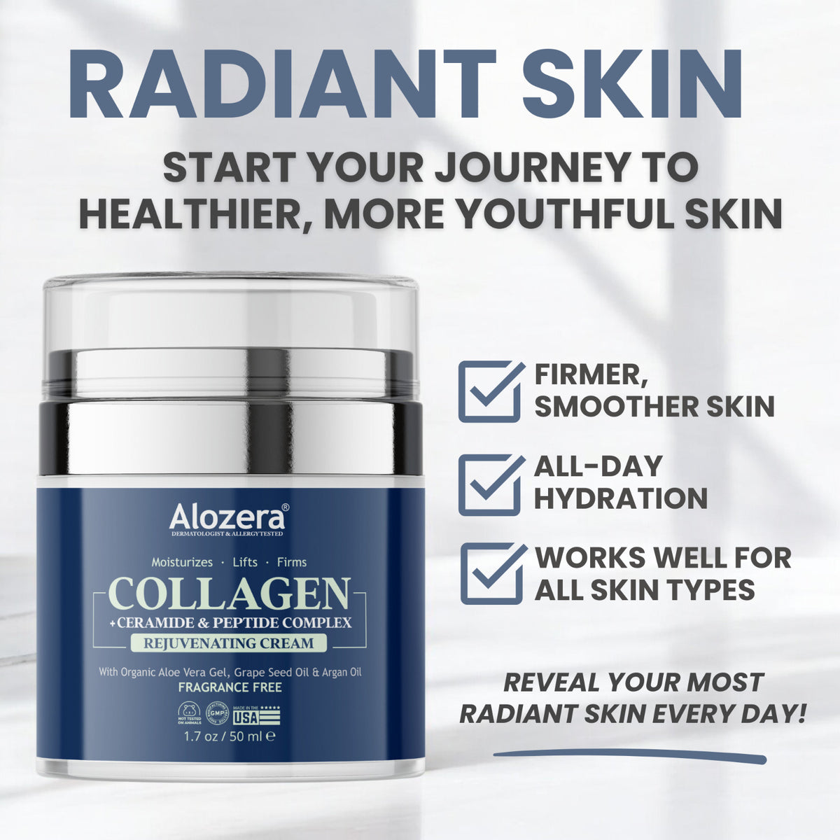 Collagen Face Moisturizer - Anti-Aging & Hydration, 1.7 oz