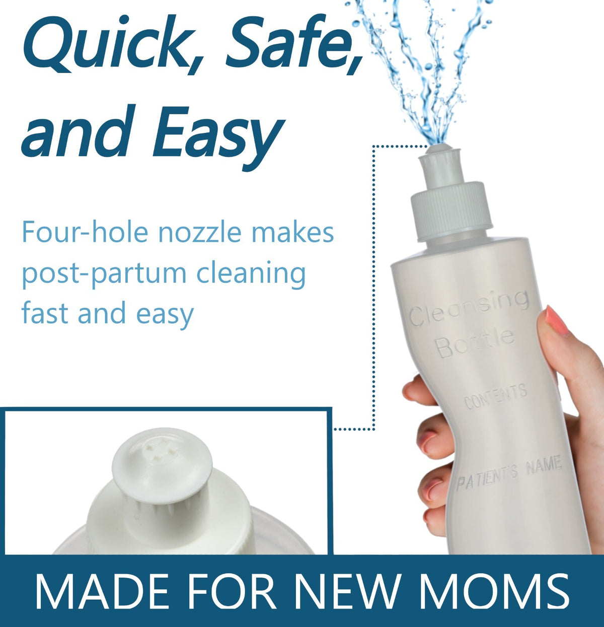 Refillable Perineal Wash Bottles 8oz, Pack of 5 - Postpartum Care