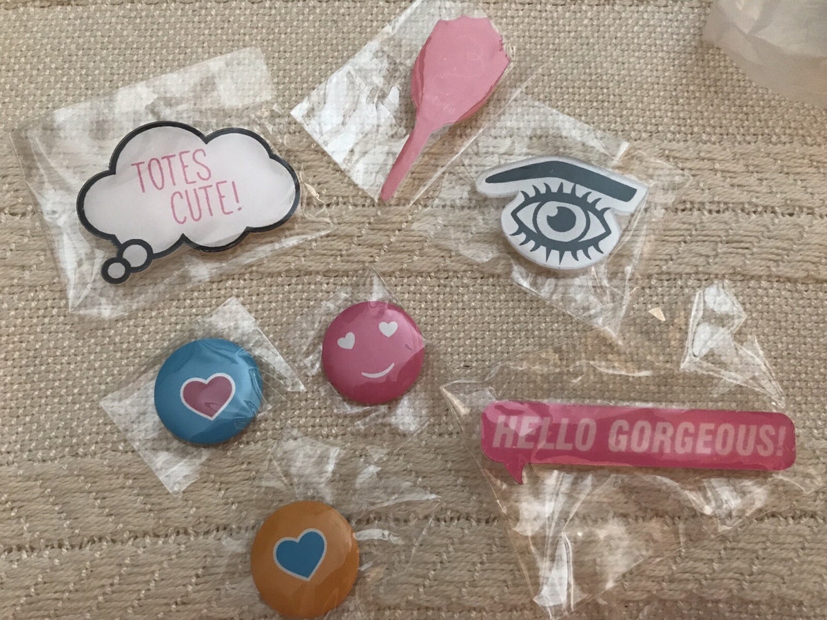 Laughter Is the Best Cosmetic Canvas Tote Bag with Pins - Benefit