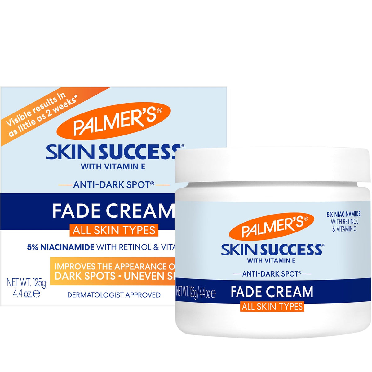 Anti-Dark Spot Fade Cream for Face - Brightening & Skin Tone Corrector, 4.4oz