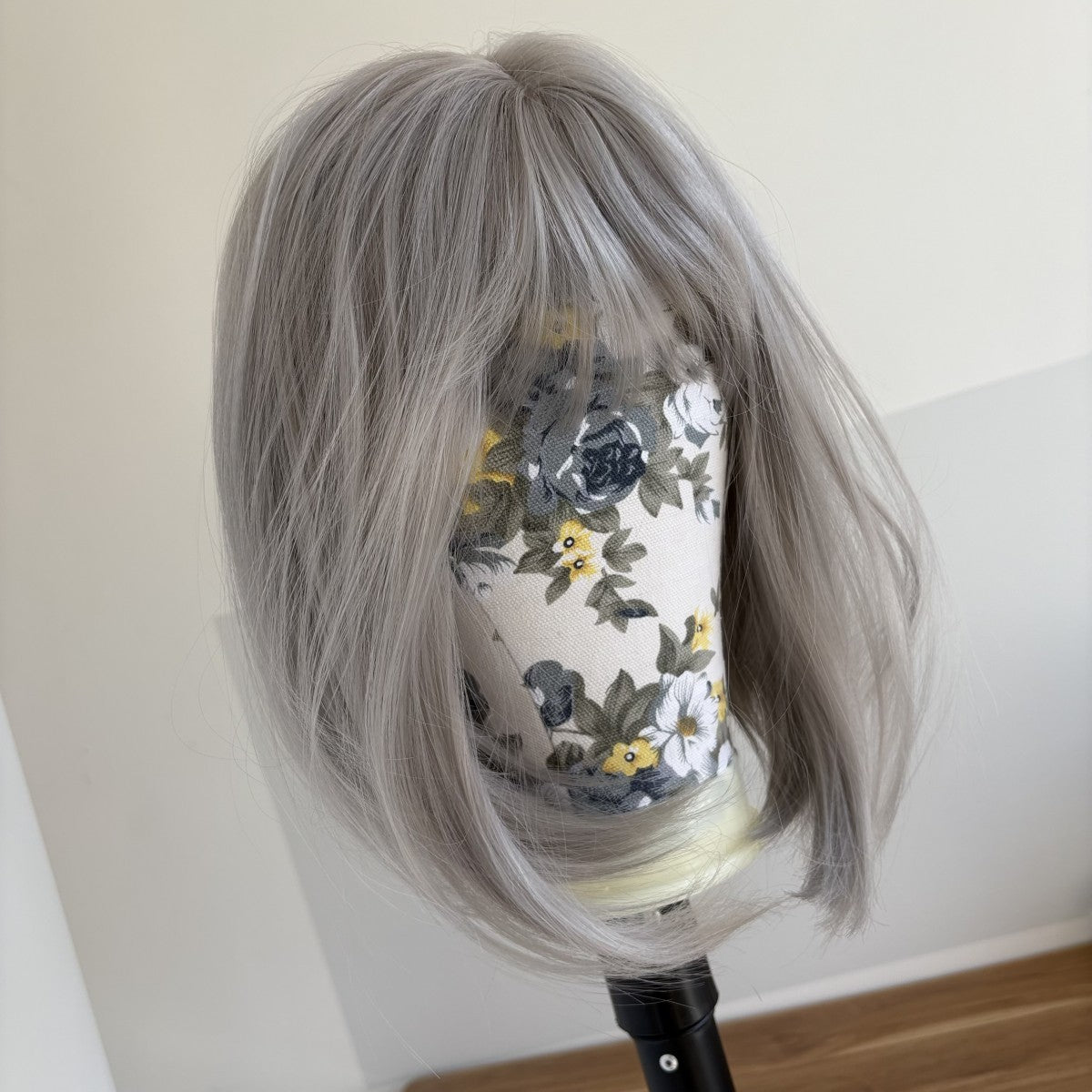 Grey Cosplay Wig with Bangs - Straight Heat-Resistant Synthetic Hair for Women